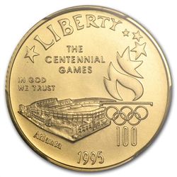 1995-W Olympic Stadium - $5 Gold Commemorative - MS-70