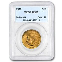 $10 Indian Gold Eagle - MS-65 PCGS