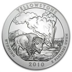 2010-P 5 oz Silver ATB Yellowstone (w/box &amp; CoA)