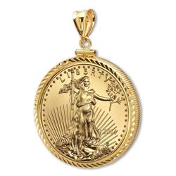 2014 1/2 oz Gold Eagle Pendant (Diamond-ScrewTop Bezel)