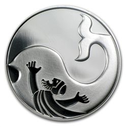 2010 Israel Jonah in the Whale Silver 1 NIS MS-70 NGC