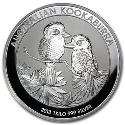 2013 1 Kilo (32.15 oz) Silver Australian Kookaburra