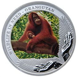 2011 1 oz Proof Silver Orangutan- Wildlife in need Seri