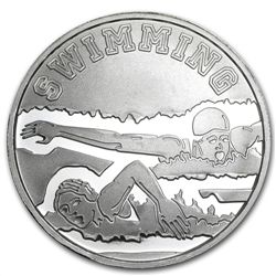 1 oz Swimming Silver Round (w/Gift Box &amp; Capsule)