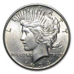 1934-S Peace Dollar - Brilliant Uncirculated