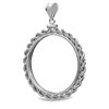 Image 1 : Sterling Silver Screw Top Rope Polished Coin Bezel - 27