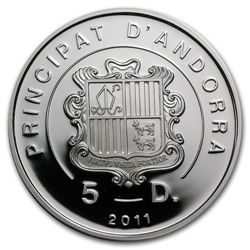 Andorra 2011 Proof Silver 5 D Pyrenees Wildlife - Golde