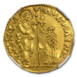 Venice Gold Zecchino (Ducat) 1779-1789 NGC Unc Details