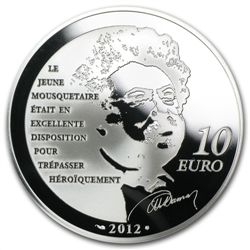 2012 10 Euro Silver Proof Heroes of French Literature -