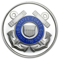 1 oz U.S. Coast Guard Enameled Silver Round(w/Gift Box
