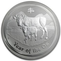 2009 1 kilo (32.15 oz) Silver Year of the Ox Coin (SII)