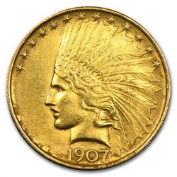 1907 $10 Indian Gold Eagle - Cleaned - First Year of Is