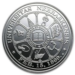 1 oz University of Nebraska Silver Round .999 Fine