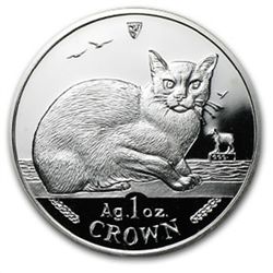 Isle of Man 1996 1 Crown Silver Proof Burmese Cat