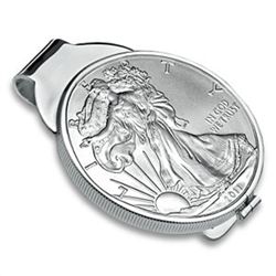 Sterling Silver Polished Coin Money Clip - 40.6mm