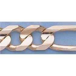 Pure Gold 16" 14kt Italian Gold-Yellow 9.5mm, Figaro Ch