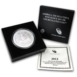 2012-P 5 oz Silver ATB Hawaii Volcanoes (W/Box & CoA)