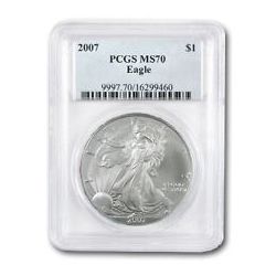 2007 1 oz Silver American Eagle MS-70 PCGS Registry Set