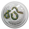 Image 1 : 2013 2 oz Australian Silver Year of the Snake Colorized