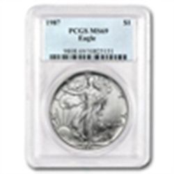 1987 1 oz Silver American Eagle MS-69 PCGS