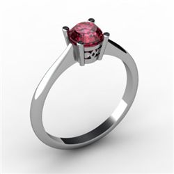 Garnet 0.60 ctw Ring 14kt White Gold