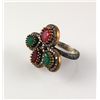 Image 2 : Natural Stone Cocktail Victorian Design Ring