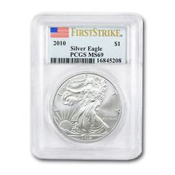 2010 1 oz Silver American Eagle MS-69 PCGS