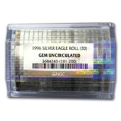 1996 Silver American Eagles 20-Coin Sealed NGC Tube BU