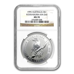 1995 1 oz Silver Australian Kookaburra - MS-70 NGC