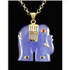 Image 1 : 29.12CTW PURPLE JADE ELEPHANT GOLD PLATED PENDANT