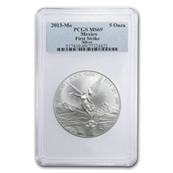 2013 5 oz Silver Mexican Libertad MS-69 PCGS (FS) - Reg