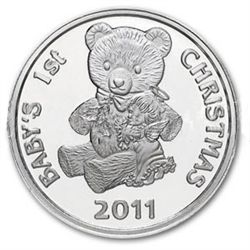Christmas 2011 Silver Round X-7 Babys 1st Christmas