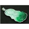 Image 2 : 39.50CTW JADE BUDDHA SILVER PLATED PENDANT