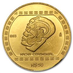 1993 Mexico 50 Pesos Gold Hacha Ceremonial