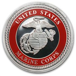 1 oz U.S. Marines Enameled Silver Round (w/Gift Box &am