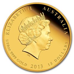 2013 1/10 oz Proof Gold Lunar Year of the Snake (Series
