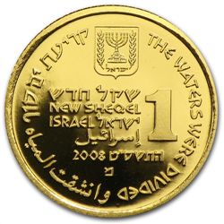 2008 Israel Parting of the Sea - Smallest 1/25 oz Gold