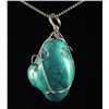 Image 1 : NATURAL 168.75CTW TURQUOISE WIRE WRAPPED PENDANT
