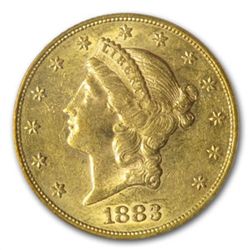 1883-S $20 Gold Liberty Double Eagle - AU-55 PCGS