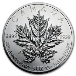 2013 5 oz Silver Canadian $50 - 25th Anniv. of the Silv