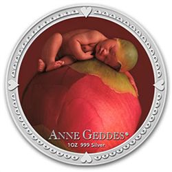 2012 1 oz Silver Niue $2 Anne Geddes Coin &amp; Bracele