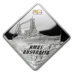 Palau 2011 Silver Proof $10 HMAS Australia Battleship