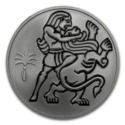 2009 Israel Samson and the Lion Silver 1 NIS MS-69 NGC