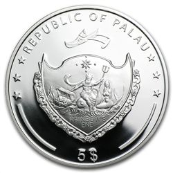 Palau 2012 Silver Proof $5 World of Wonders - Trevi Fou