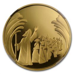 2008 Israel Parting of the Sea 1/2 oz Gold Coin PF-70 U