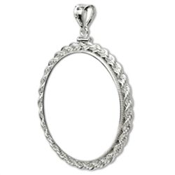 14K White Gold Screw-Top Rope Polished Bezel - 16.5 mm