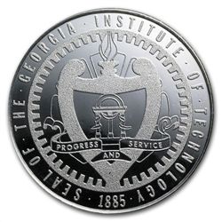 1 oz Georgia Tech Silver Round .999 Fine