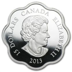 2013 Silver Canadian $15 Lunar Lotus Snake (W/Box &amp;