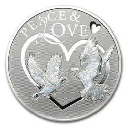 Tokelau 2012 Proof Silver Hologram Peace &amp; Love Sil