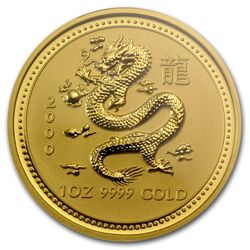 2000 1 oz Gold Year of the Dragon Lunar Coin (Series I)